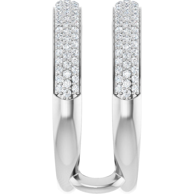 Platinum Round Natural Diamond Pavé-Style Ring Guard - view 4
