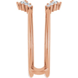 14K Gold Round Natural Diamond Ring Guard – 2.2-3.5mm Stones - Rose Gold - view 4