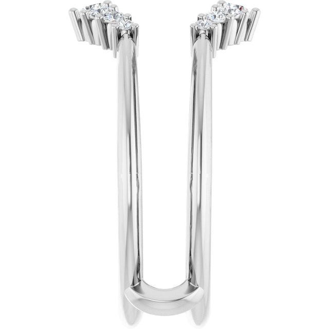 Platinum Round Lab-Grown Diamond Ring Guard – 2.2-3.5mm Stones - view 4