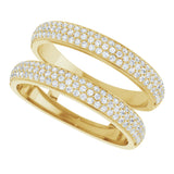 14K Gold Round Natural Diamond Pavé-Style Ring Guard - Yellow Gold - view 5