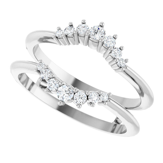Platinum Round Natural Diamond Ring Guard – 2.2-3.5mm Stones - view 5