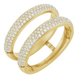 14K Gold Round Natural Diamond Pavé-Style Ring Guard - Yellow Gold