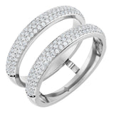 14K Gold Round Natural Diamond Pavé-Style Ring Guard - White Gold