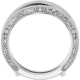 Platinum Round Natural Diamond Ring Guard – 0.9mm Stones - view 2