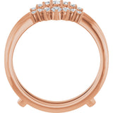 14K Gold Round Lab-Grown Diamond Ring Guard – 2.2-3.5mm Stones - Rose Gold - view 2