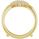 14K Gold Round Natural Diamond Ring Guard – 2.2-3.5mm Stones - Yellow Gold - view 2