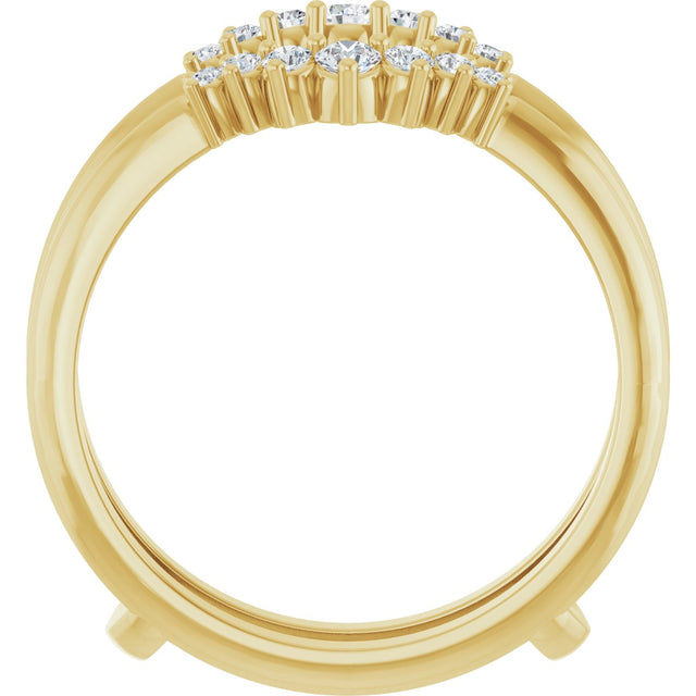 14K Gold Round Natural Diamond Ring Guard – 2.2-3.5mm Stones - Yellow Gold - view 2