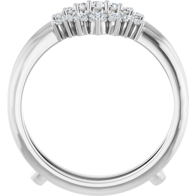 Platinum Round Natural Diamond Ring Guard – 2.2-3.5mm Stones - view 2