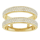 14K Gold Round Natural Diamond Pavé-Style Ring Guard - Yellow Gold - view 3