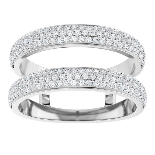 Platinum Round Natural Diamond Pavé-Style Ring Guard - view 3