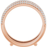 14K Gold Round Natural Diamond Pavé-Style Ring Guard - Rose Gold - view 2