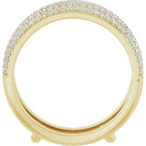 14K Gold Round Natural Diamond Pavé-Style Ring Guard - Yellow Gold - view 2