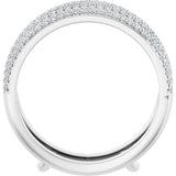 Platinum Round Natural Diamond Pavé-Style Ring Guard - view 2