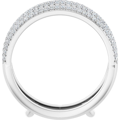 Platinum Round Natural Diamond Pavé-Style Ring Guard - view 2