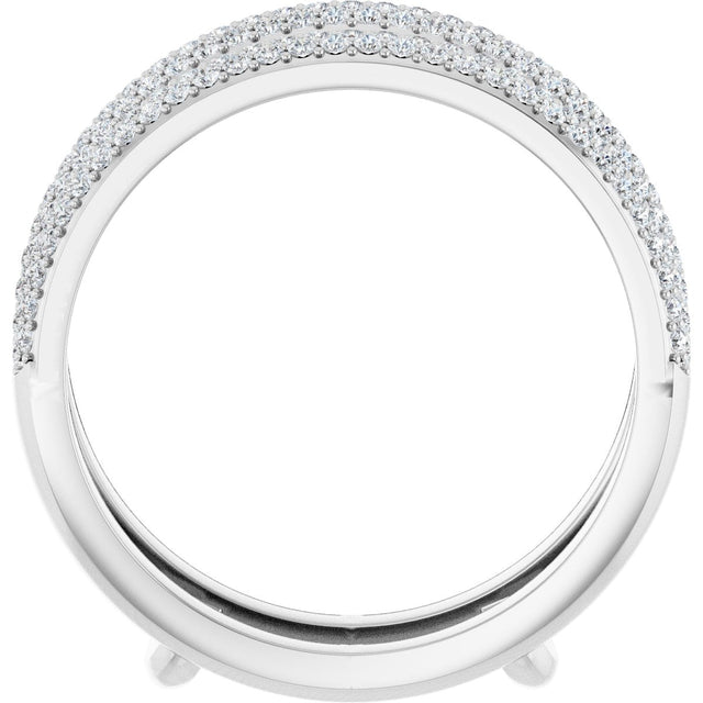 Platinum Round Natural Diamond Pavé-Style Ring Guard - view 2