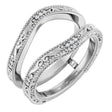 14K Gold Round Natural Diamond Ring Guard – 0.9mm Stones - White Gold