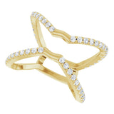 14K Gold Round Natural Diamond Ring Guard – 1.4mm Stones - Yellow Gold - view 5