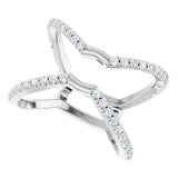 Platinum Round Natural Diamond Ring Guard – 1.4mm Stones - view 5