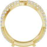 14K Gold Round Natural Diamond Ring Guard – 1.4mm Stones - Yellow Gold - view 2