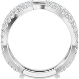 Platinum Round Natural Diamond Ring Guard – 1.4mm Stones - view 2