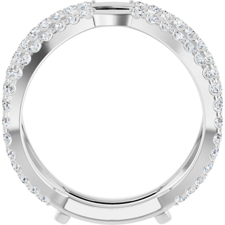 Platinum Round Natural Diamond Ring Guard – 1.4mm Stones - view 2