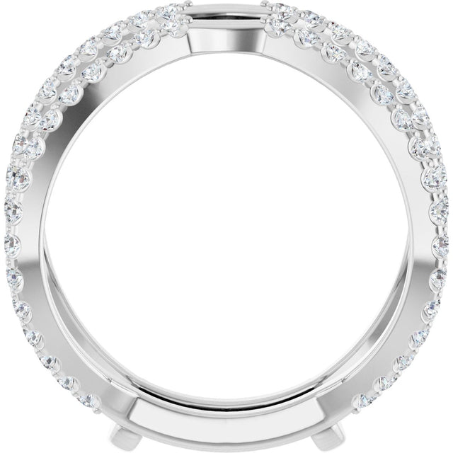 Platinum Round Natural Diamond Ring Guard – 1.4mm Stones - view 2