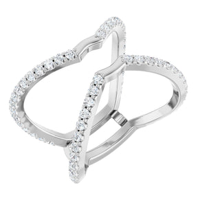 Platinum Round Natural Diamond Ring Guard – 1.4mm Stones