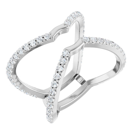Platinum Round Natural Diamond Ring Guard – 1.4mm Stones