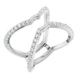 14K Gold Round Natural Diamond Ring Guard – 1.4mm Stones - White Gold