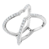 14K Gold Round Natural Diamond Ring Guard – 1.4mm Stones - White Gold