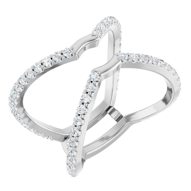 14K Gold Round Natural Diamond Ring Guard – 1.4mm Stones - White Gold