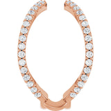 14K Gold Round Natural Diamond Ring Guard – 1.4mm Stones - Rose Gold - view 4
