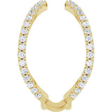 14K Gold Round Natural Diamond Ring Guard – 1.4mm Stones - Yellow Gold - view 4