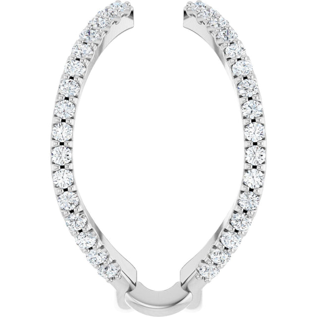 Platinum Round Natural Diamond Ring Guard – 1.4mm Stones - view 4