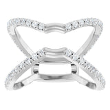 Platinum Round Natural Diamond Ring Guard – 1.4mm Stones - view 3