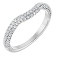 Platinum Round Natural Diamond Pavé-Style Contour Band