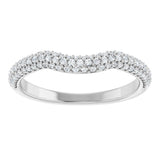 Platinum Round Natural Diamond Pavé-Style Contour Band - view 3