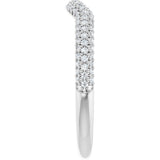 Platinum Round Natural Diamond Pavé-Style Contour Band - view 4