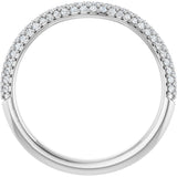 Platinum Round Natural Diamond Pavé-Style Contour Band - view 2