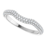 Platinum Round Natural Diamond Pavé-Style Contour Band - view 5