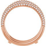 14K Gold Round Natural Diamond Pavé-Style Ring Guard II - Rose Gold - view 2