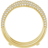 14K Gold Round Natural Diamond Pavé-Style Ring Guard II - Yellow Gold - view 2