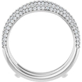 Platinum Round Natural Diamond Pavé-Style Ring Guard II - view 2