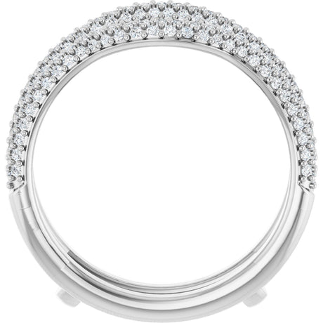 Platinum Round Natural Diamond Pavé-Style Ring Guard II - view 2