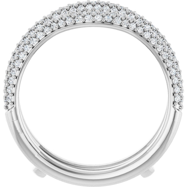 Platinum Round Natural Diamond Pavé-Style Ring Guard II - view 2