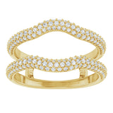 14K Gold Round Natural Diamond Pavé-Style Ring Guard II - Yellow Gold - view 3