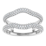 Platinum Round Natural Diamond Pavé-Style Ring Guard II - view 3
