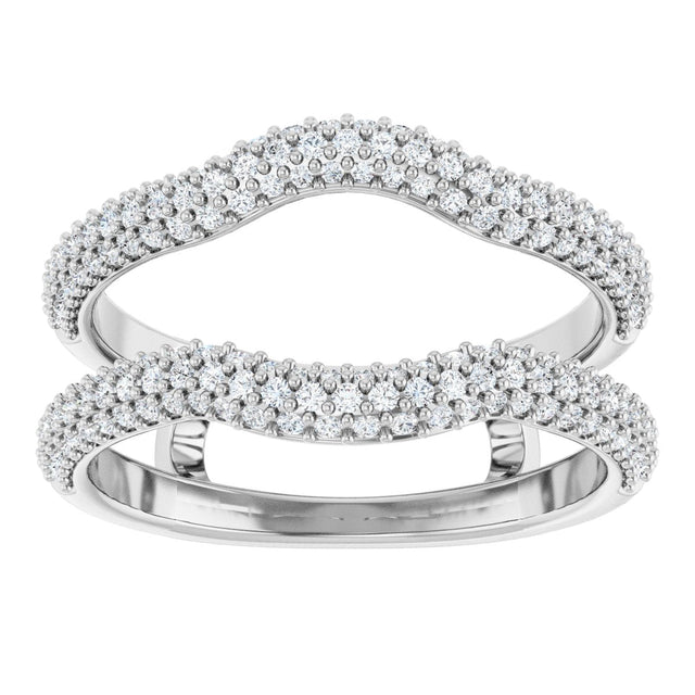 Platinum Round Natural Diamond Pavé-Style Ring Guard II - view 3