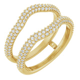 14K Gold Round Natural Diamond Pavé-Style Ring Guard II - Yellow Gold