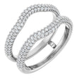 14K Gold Round Natural Diamond Pavé-Style Ring Guard II - White Gold